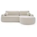 Luxkor24 Ecksofa, Ecru, Textil, L-Form,L-Form, 261x177 cm, Wohnzimmer, Sofas & Couches, Wohnlandschaften, Ecksofas