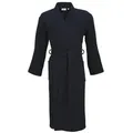 Carl Ross Unisex-Bademantel 25100, Langform, Baumwolle, Kimono-Kragen, Gürtel, Waffelpique blau M