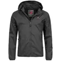 Höhenhorn Regenjacke Rigi Herren Regen Jacke für Männer Outdoor Freizeitjacke mit Kapuze leichtes Eigengewicht, Atmungsaktiv schwarz XL