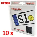10 x Simple Fix schwarz Rahmenloser Universal Kennzeichenhalter komplett Set