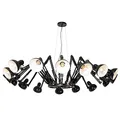 Qazqa Esstisch Industrie Pendelleuchte, Pendellampe - Hobby Spinne - Schwarz, Rund, 16-flammig, 206cm, Ideal als Esszimmerlampe und