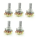 sourcingmap B50K 50K Ohm Adjustment Single Linear Rotary Taper Potentiometer 5 Pcs