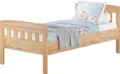 Stabiles Buchen-Einzelbett Seniorenbett in zeitlosem Stil 100x200 mit wählbarem Zubehör V-60.76-10Federholzrahmen inkl.