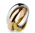 BUNGSA Fingerring 60 (19.1) Ring Tricolor Rollring aus Edelstahl für Damen (Ring, 1-tlg), Damen Herren
