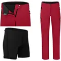 Bergson Fahrradhose VINA Damen 2in1 Radhose (mit gepolsterter Innenhose), robust, elastisch, N rot normal | 40