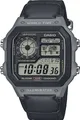 Chronograph, Quarzuhr, Armbanduhr, Herrenuhr, Digitaluhr, Textilarmband anthrazit-schwarz