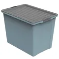 Rotho Compact Aufbewahrungsbox 70l mit Deckel und Rollen