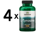4 x Swanson L-Tyrosine, 500mg - 100 caps (174,95 EUR/kg)