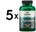 5 x Swanson L-Tyrosine, 500mg - 100 caps (171,96 EUR/kg)