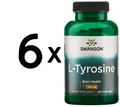 6 x Swanson L-Tyrosine, 500mg - 100 caps (183,17 EUR/kg)