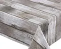 Holz beige Wachstuch Tischdecke glatt abwischbar Garten Tischdecke RUND OVAL ECKIG, Größe wählbar (Eckig 140x240 cm)