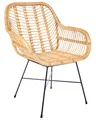 Rattanstuhl Balkon Terrasse natürlich / schwarz Canora