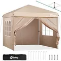 Sekey Faltpavillon 3x3 m mit 4 Seitenteilen Wasserdicht Winterfest Pop-Up Partyzelt