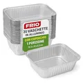 FRIO - 20 Aluminium Einweg-Schalen mit Deckel 14,5x12x5 cm | Portionsschalen für Ofen & Gefrierschrank | Ideal für Arbeit, Schule, Reisen, Catering & Take-away, Grau