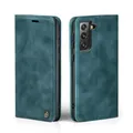 LBH Handyhülle für Samsung Galaxy S21 FE in Petrol Blau mit Karten- und Geldfach Smartphone Hülle mit Standfunktion Flip Case Schutzhülle Magnetverschluss Vintage
