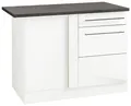 Eckunterschrank KOCHSTATION "KS-Trient", weiß (weiß hochglanz), B:110cm H:85cm T:60cm, Schränke, Eckunterschrank, 110 cm breit