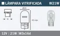 Autoglühlampe W21W 12V 21W-W3x16d