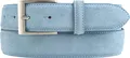 BELTINGER Italienischer Veloursleder-Gürtel, 35 mm breit, Herren, Anzuggürtel, Hosengürtel, Wildleder, Schließe Silber | Jeansblau 110cm