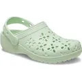 Crocs Classic Floral Cut Out Clog Clog Sommerschuh, Sandale, Strandschuh mit schwenkbarem Fersenriemen grün 29 EU (C12)