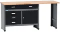 Küpper Werkbank 12037, Breite 170 cm, 1 Tür, 4 Schubladen, 300 kg Traglast, 30 mm Massive Buchenarbeitsplatte