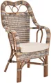Krines Home Armlehnstuhl Rattansessel Wintergarten Sessel Armlehnsessel mit hoher Rückenlehne, Mit Sitzkissen