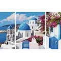 Santorin - Schipper Malen nach Zahlen Triptychon  20x50 cm, 40x50 cm, 20x50 cm