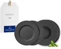 Villeroy & Boch – Manufacture Rock Teller-Set, 4 Tlg., Geschirr Set Für 2 Personen, Premium Porzellan, Schwarz