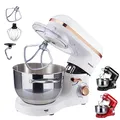 Arebos Küchenmaschine 1500W mit 6L Edelstahl-Rührschüssel | Weiß-Roségold | inkl. Rührhaken, Knethaken, Schneebesen | Spritzschutz | 6 Geschwindigkeiten | Knetmaschine | Teigmaschine