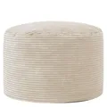 Icon Milano Hocker, Beige, Flauschiger Cord Stoff, Sitzsack Cord, Sitzpuff, Pouf Hocker mit Füllung, Fußhocker für das Wohnzimmer, Deko Wohnzimmer