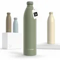 LARS NYSØM Edelstahl Trinkflasche 350ml, 500ml, 750ml, 1L, 1 5 liter | Thermosflasche Kohlensäure geeignet | Auslaufsichere Wasserflasche für Sport, Outdoor (Sage Green, XL 1500ml)
