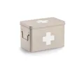 Zeller Present Medizinbox, Beige, Metall, 5 Fächer, 32x20x21 cm, Tragegriff, Deckel abnehmbar, Freizeit, Wellness, Körperpflege