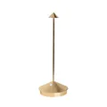 Zafferano, Pina Pro Lampe mit Goldfarbenes Blatt, Wiederaufladbar und Kabellos mit Touch Control, Geeignet für den Innenbereich, Dimmer, 2700 K, Höhe 29 cm
