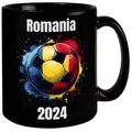 speecheese Tasse Fußball Rumänien Flagge Tasse in Schwarz