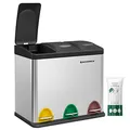 SONGMICS Mülltrenner 3x 8,0 l edelstahl, 1 St.
