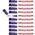 edding 400 Permanentmarker - violett - 10 Stifte - feine Rundspitze 1 mm - wasserfest, schnell-trocknend - wischfest - für Karton, Kunststoff, Holz, Metall, Glas