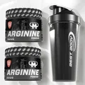 Mammut Arginin Pulver  2 x 300g + Shaker und Pillenbox in Schwarz 56,65€/kg