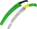 GRÜNTEK Gartensäge Gebogene Baumsäge ORCA 330 mm, mit Kunststoffholster (inkl. Träger mit Gürtelschleife), gebogenes Sägeblatt mit 7 Zähne pro Zoll und 330 mm Länge