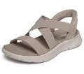 Skechers Damen Go Walk Flex Sandale – Glimmer Up, freihändig anziehbare Slip-ins, Taupe, 35 EU