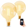 2x EYLA Globe E27 LED Filament WLAN Birne dimmbar CCT Lampe Alexa, Google & Siri