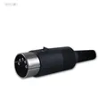 Dioden-Stecker 5-polig 180° mit Knickschutz Kunststoff schwarz, Diodenstecker
