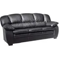 Dreisitzer-Sofa Casino I Schwarz Lederlook
