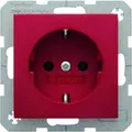 Berker SCHUKO Steckdose 47438912 S.1/B.3/B.7 Unterputz | 16A 250V | Glas glänzend | Steckklemmen | Kunststoff | rot