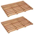 2x Akazienholz Massiv Badematte 56x37cm Saunamatte Duschmatte Holzmatte vidaXL