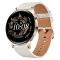 Huawei Watch GT 3 42 mm gold am Lederarmband weiß