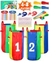 Eocolz Outdoor-Karnevals-Spiele: Kartoffelsackbeutel, Eierlöffel-Rennen, 3-beiniges Rennband, Fangschwanz-Spiele, Geburtstags- und Feldtag, Familientag, Hof, Rasen, Ostern