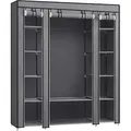 Boxxx Stoffschrank, Grau, Metall, Kunststoff, Textil, 9 Fächer, 150x175x45 cm, Schlafzimmer, Kleiderschränke, Stoffschrank