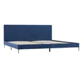 vidaXL Bett Bettgestell Blau Stoff 180 x 200 cm