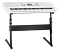 FunKey 61 WH Keyboard inkl. Netzteil und Notenhalter Weiß Safety Fix Set - Lern- und Schülerinstrument - Begleitautomatik mit 100 Rhythmen - Sparset inklusive Z-Ständer mit Schraubsicherung
