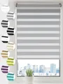 Sonello Doppelrollo Klemmfix ohne Bohren Duo Rollo Klemmrollo Sonnenschutzrollo Fensterrollo für Fenster & Türen Zebrarollo Seitenzugrollo 30cm x 100cm Grau