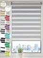 Doppelrollo Klemmfix ohne Bohren Rollos für Fenster und Tür Seitenzugrollo, Sonello, blickdicht, ohne Bohren, freihängend, Klemmfix, 30cm x 100cm Grau Duo Rollo, Lichtschutz, Jalousie mit Klemmträger